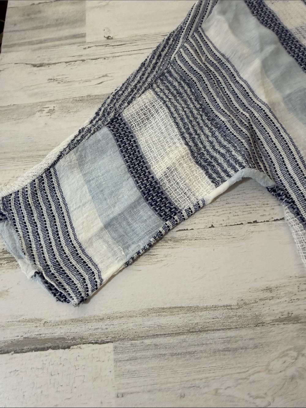 Massimo Dutti Blue & White Striped Swim Coverup Caftan Linen Blend - Picture 6 of 14
